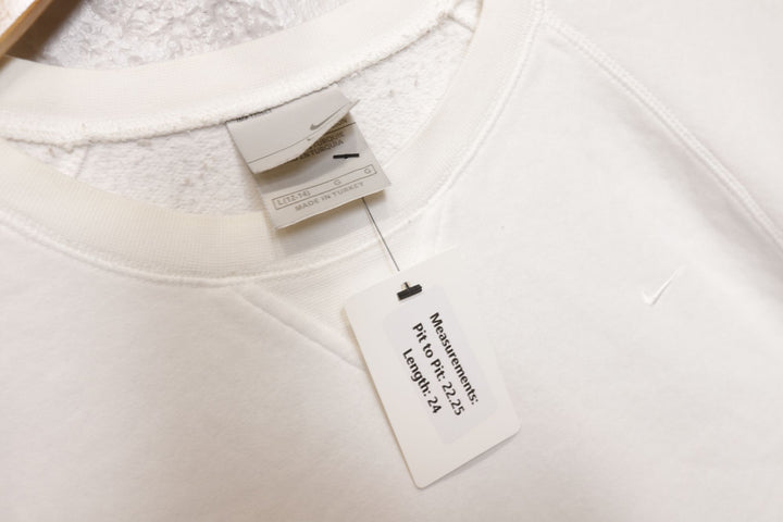 Nike Tonal Vintage White Sweatshirt 2000s YOUTH Large