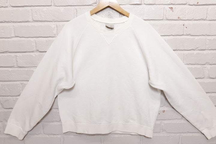 Nike Tonal Vintage White Sweatshirt 2000s YOUTH Large