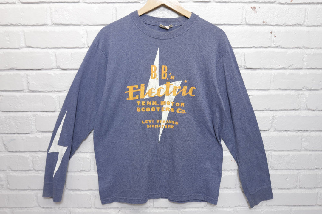 Levi's BBs Motor Scooter Vintage LS T Shirt Medium 2000s