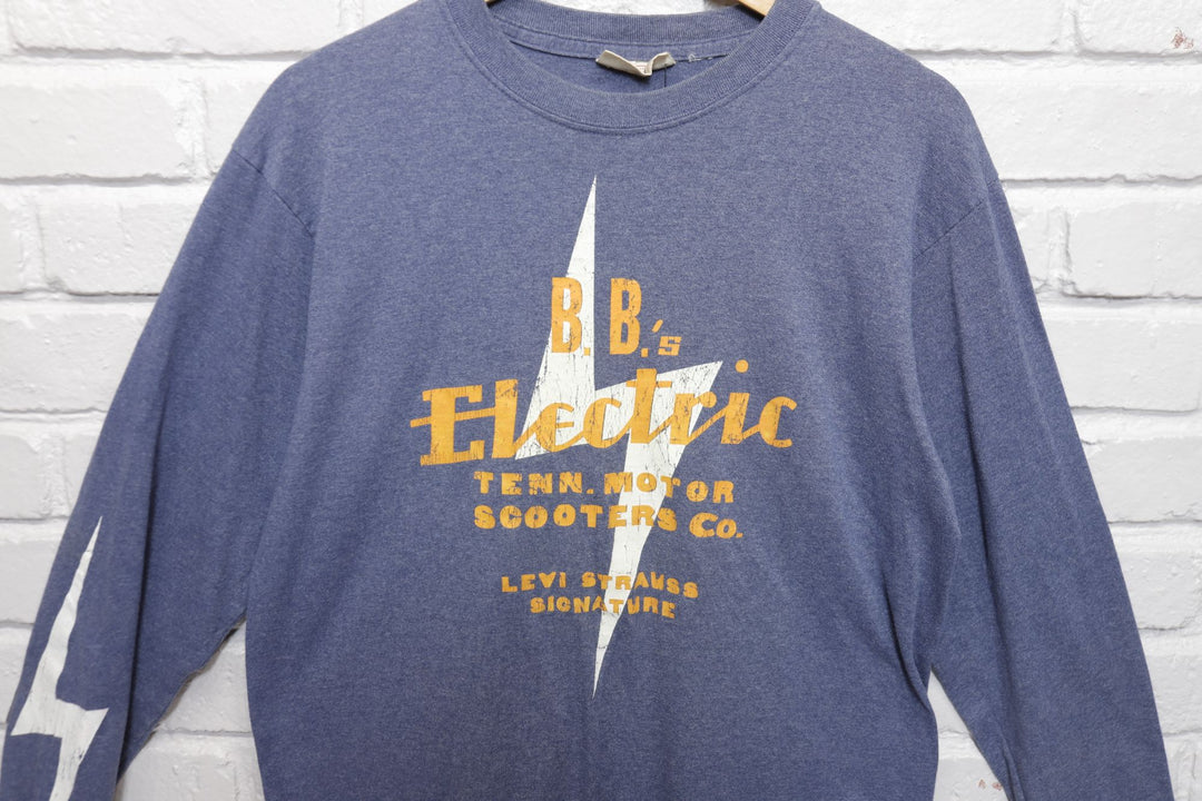 Levi's BBs Motor Scooter Vintage LS T Shirt Medium 2000s