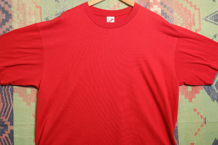 Jerzees Vintage Blank Red T Shirt 90s XL