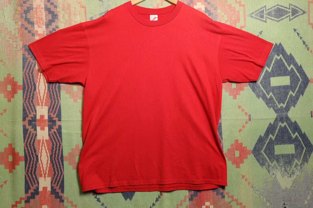 Jerzees Vintage Blank Red T Shirt 90s XL