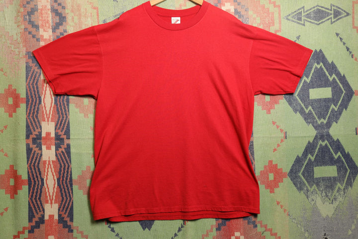 Jerzees Vintage Blank Red T Shirt 90s XL