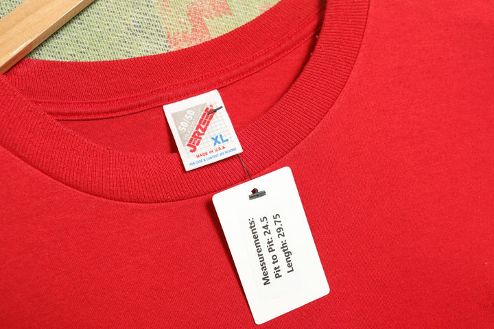 Jerzees Vintage Blank Red T Shirt 90s XL