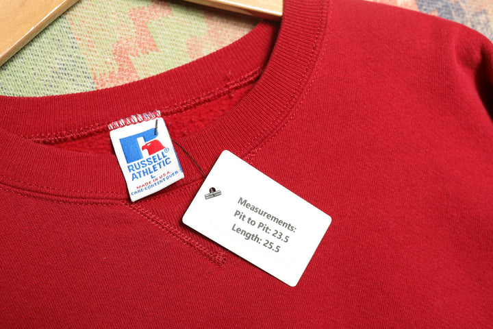 Russell Athletic Vintage Blank Red Sweatshirt 90s Large