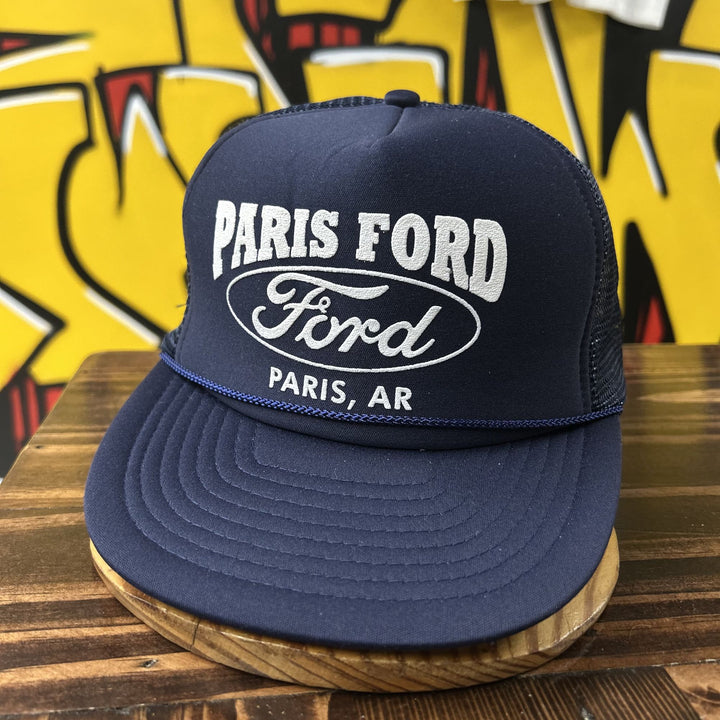 Paris Ford Vintage Dealership Snapback Trucker Hat 90s