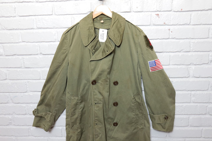 50s Vintage US Military Overcoat Jacket Size Small