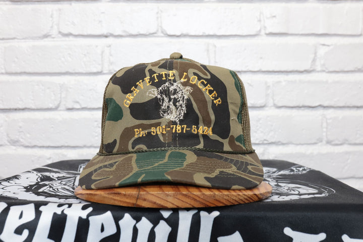 90s Vintage Gravette Locker Camo Trucker Hat