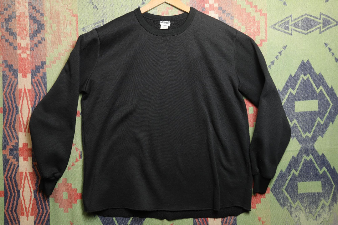 Layer One Vintage Blank Black Sweatshirt 80s XL