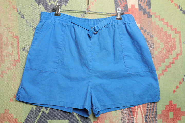 Linnay Vintage Blue Womens Shorts 80s 32