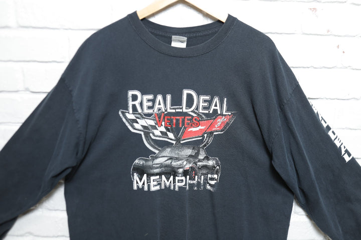 Corvette Memphis Vintage Real Deal LS T Shirt 2000s XL