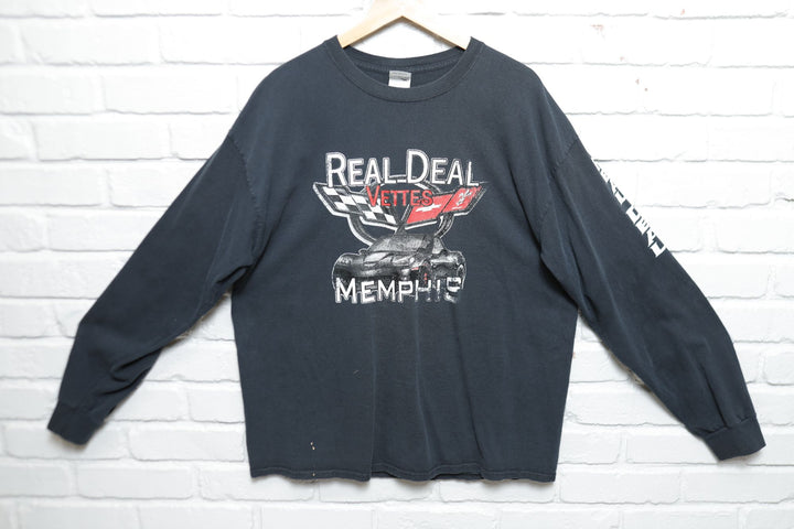 Corvette Memphis Vintage Real Deal LS T Shirt 2000s XL