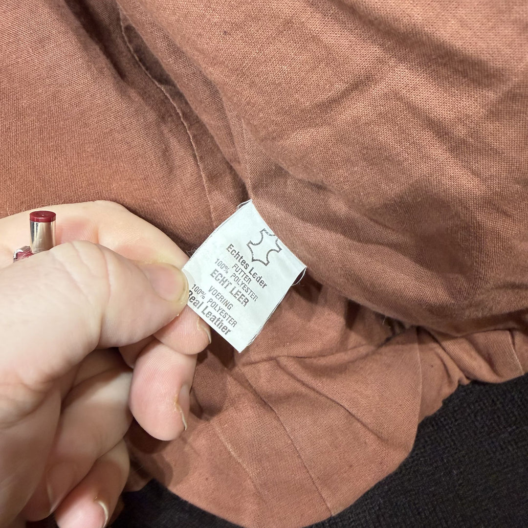 Brown Leather Vintage A2 Style Bomber Jacket XL 80s