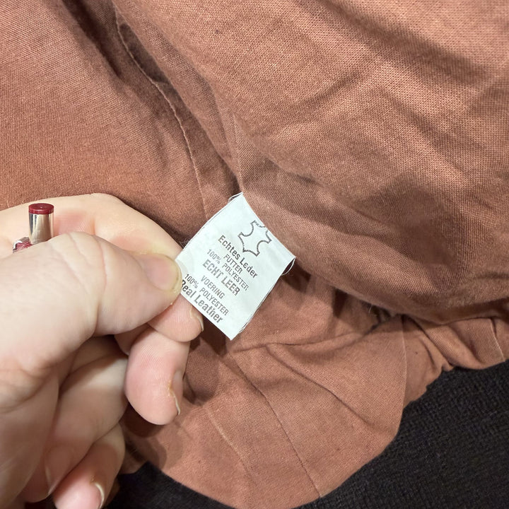 Brown Leather Vintage A2 Style Bomber Jacket XL 80s