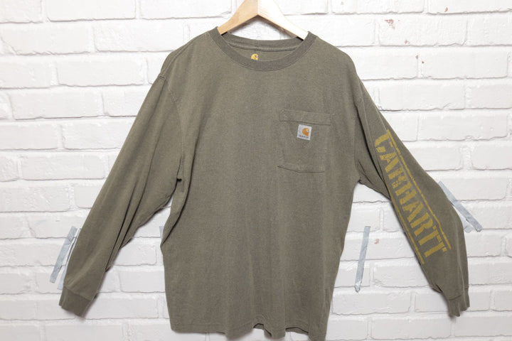 Carhartt Sleeve Print Vintage Pocket T Shirt 2000s Size Medium