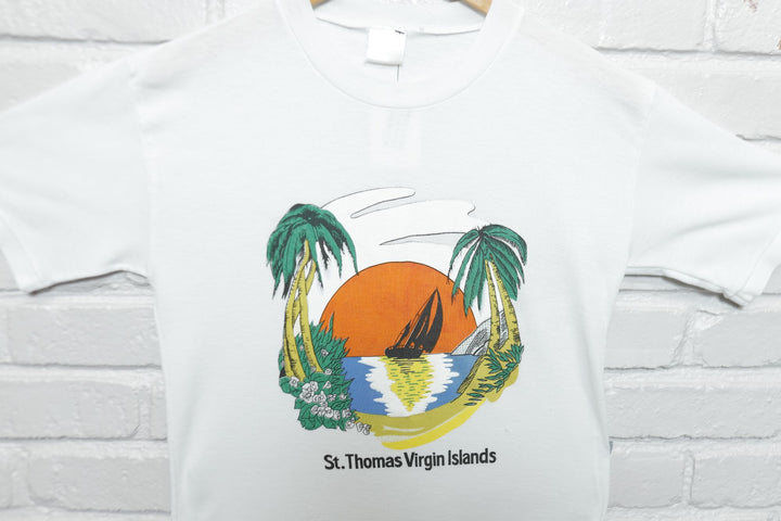 St. Thomas Virgin Islands Vintage Tropical T Shirt 80s Small