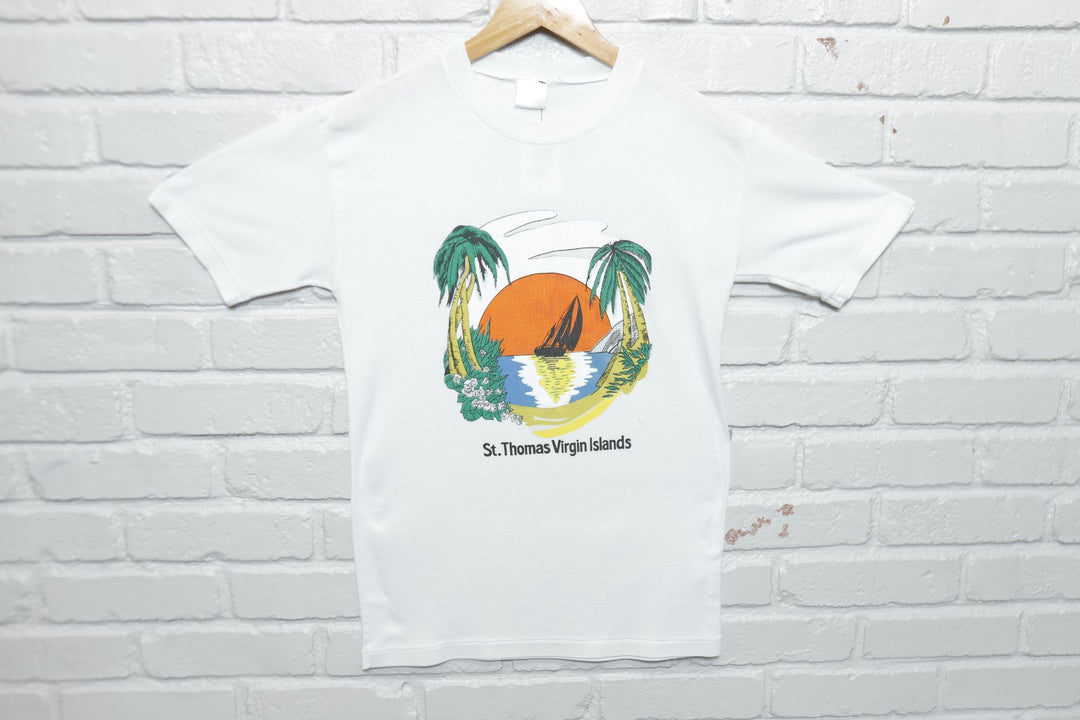 St. Thomas Virgin Islands Vintage Tropical T Shirt 80s Small
