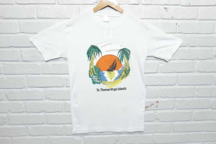 St. Thomas Virgin Islands Vintage Tropical T Shirt 80s Small