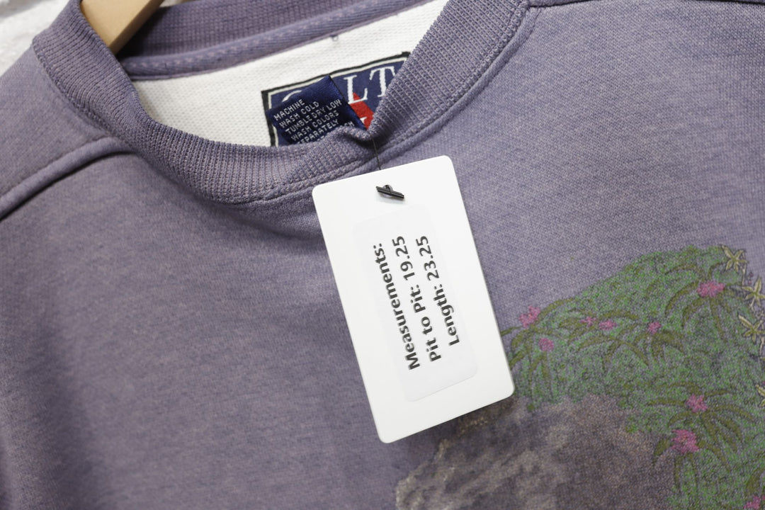 Wildlife Pandas Vintage Purple Sweatshirt Large 90s