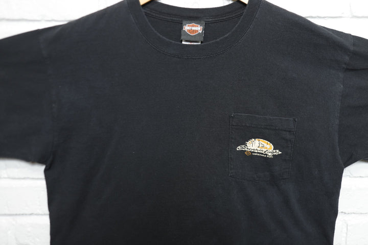 Harley Davidson Vintage Ride Hard Skull T Shirt 2000s XL