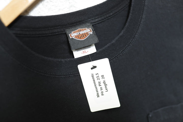 Harley Davidson Vintage Ride Hard Skull T Shirt 2000s XL