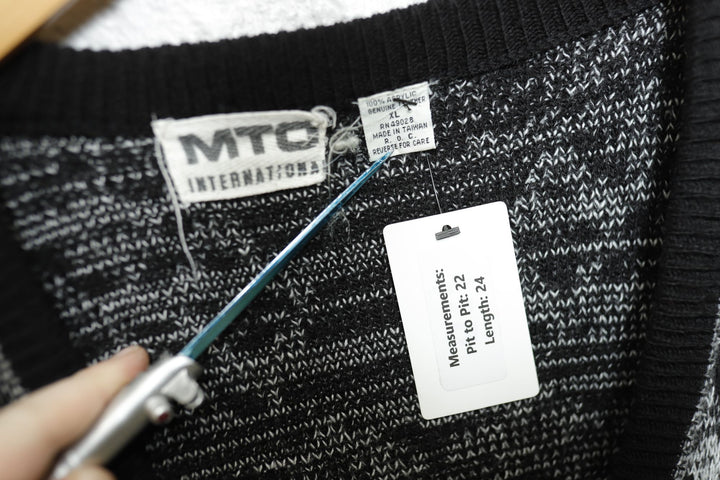 MTO International Vintage Geometric Cardigan Sweater 80s XL