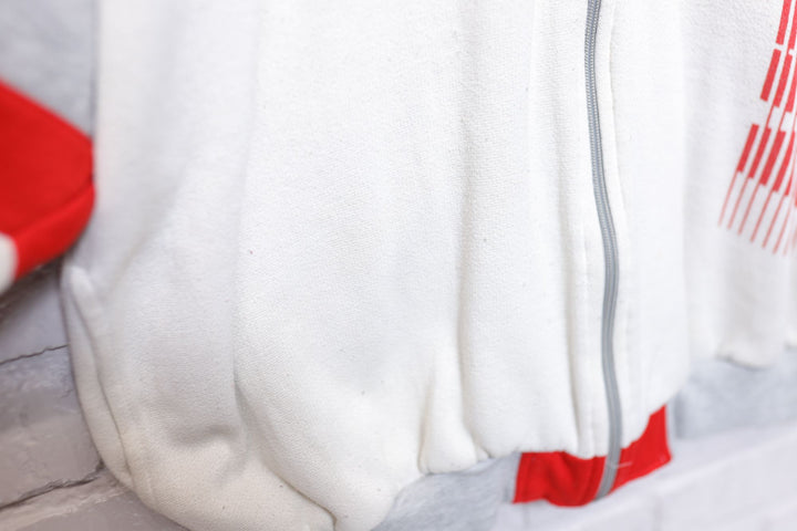 Nike Gray and Red Vintage Fleece Jacket Large 90s