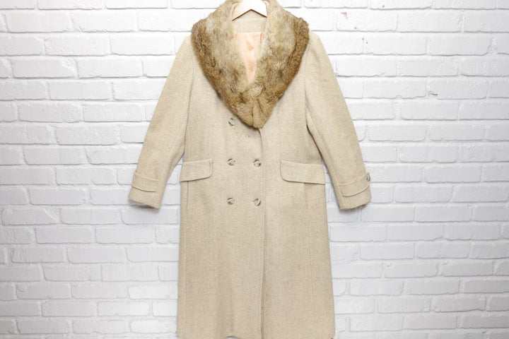 Sears Rabbit Fur Collar Vintage Jacket Large 70s