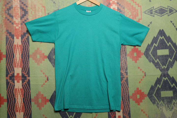 Vintage Teal Jerzees T Shirt Medium 90s