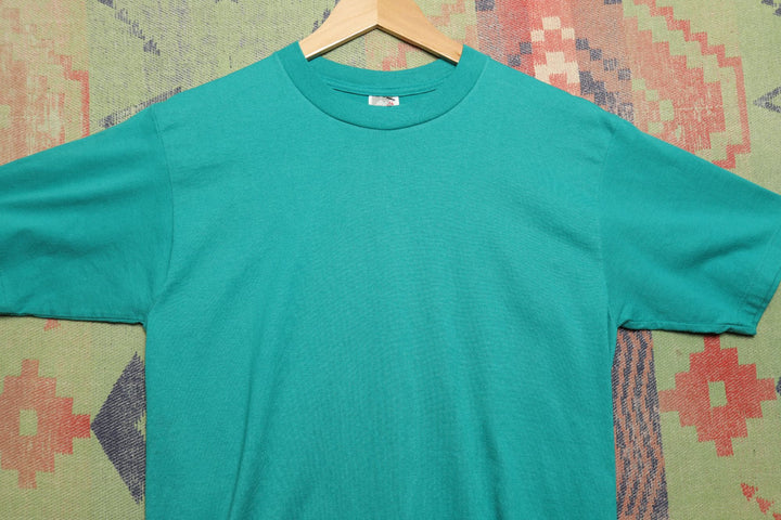 Vintage Teal Jerzees T Shirt Medium 90s