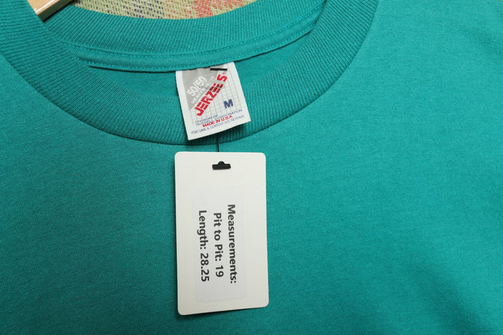 Vintage Teal Jerzees T Shirt Medium 90s