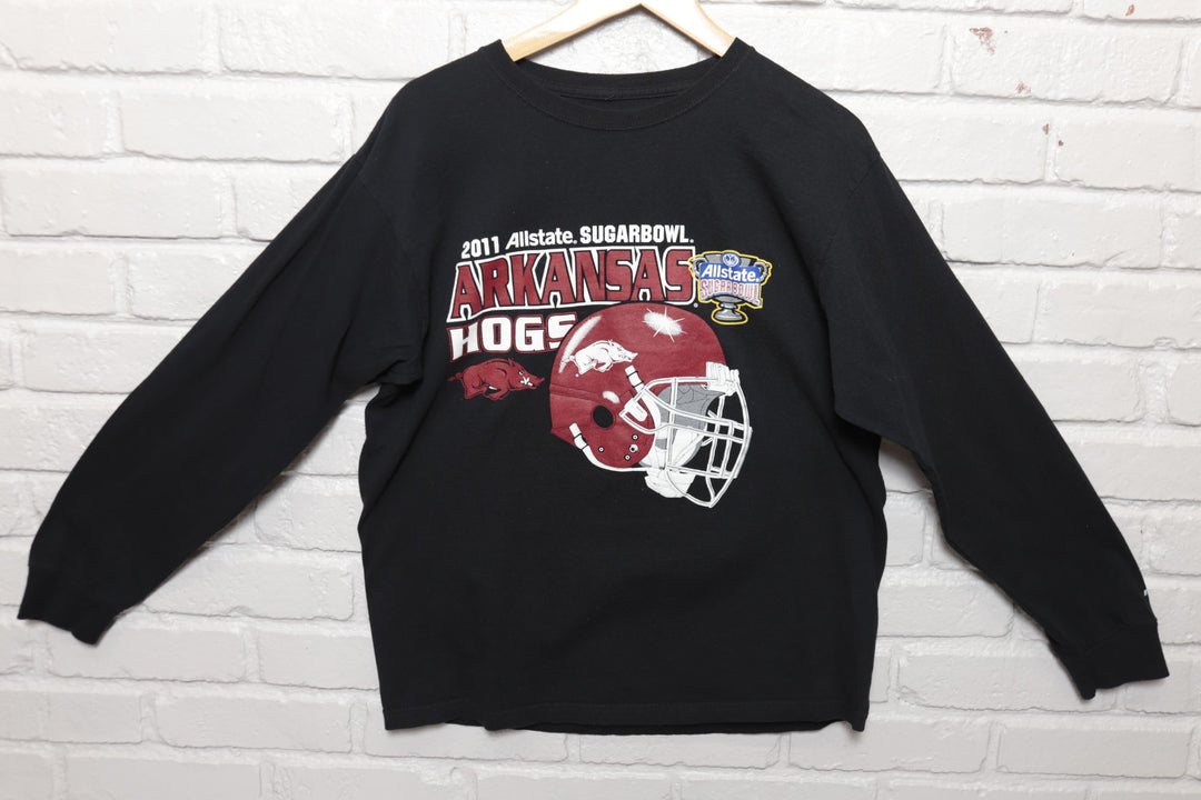 2011 Arkansas Razorbacks Sugar Bowl LS T Shirt Size Medium