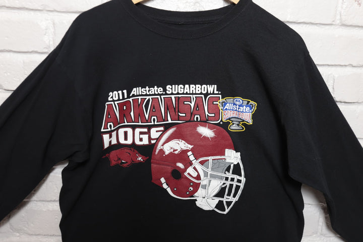 2011 Arkansas Razorbacks Sugar Bowl LS T Shirt Size Medium