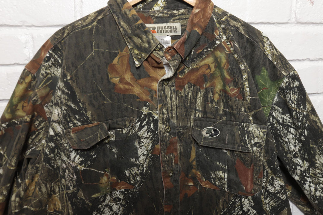 Russell Mossy Oak Vintage Shirt 2000s XXL Camo