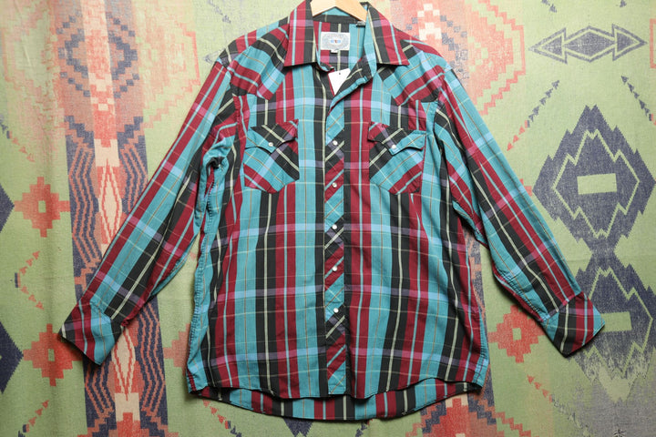 Authentic Western Wear Vintage Pearl Snap Shirt XL 90s
