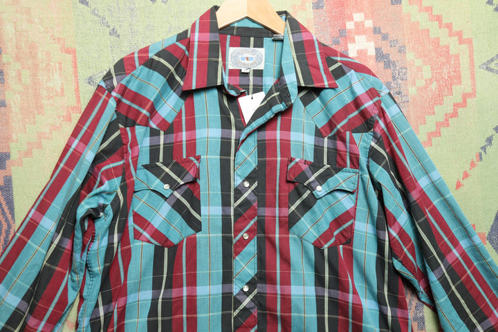 Authentic Western Wear Vintage Pearl Snap Shirt XL 90s