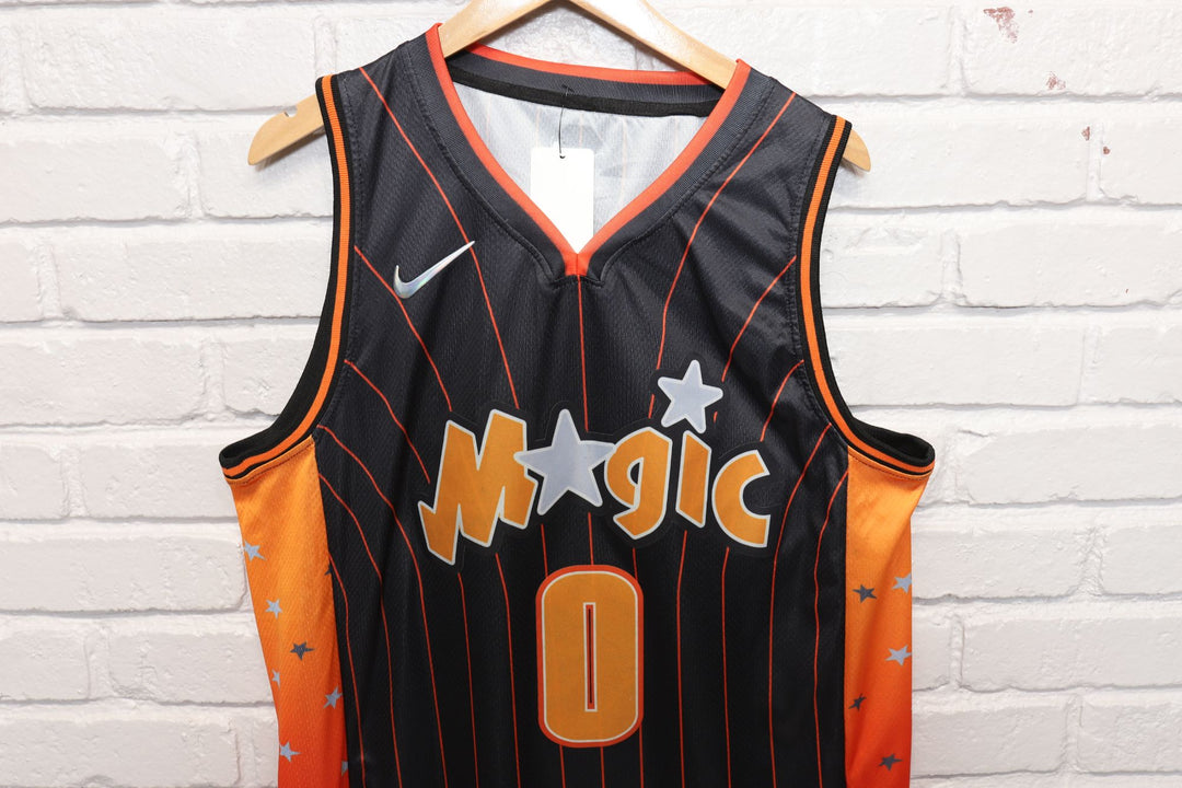 Orlando Magic Black and Orange Basketball Jersey Size Large