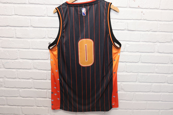 Orlando Magic Black and Orange Basketball Jersey Size Large