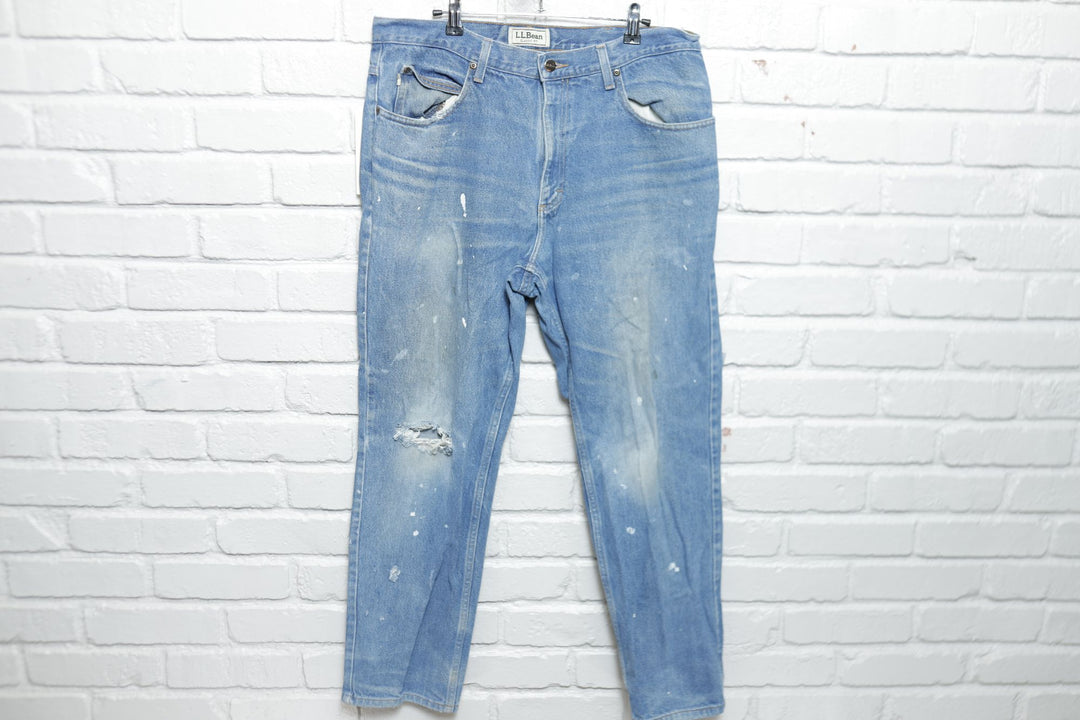 L.L. Bean Vintage Distressed Classic Fit Jeans 2000s 36/30