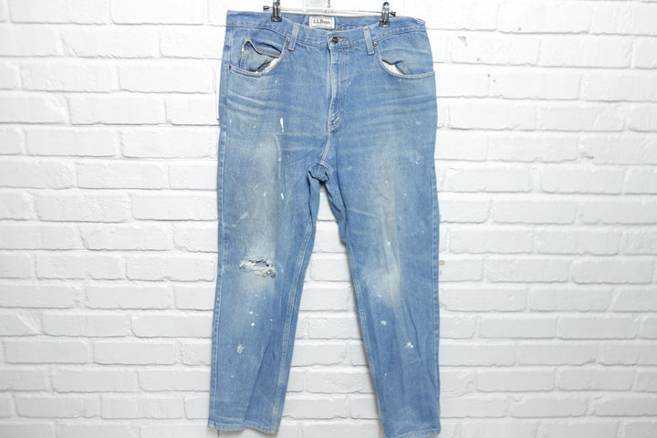 L.L. Bean Vintage Distressed Classic Fit Jeans 2000s 36/30
