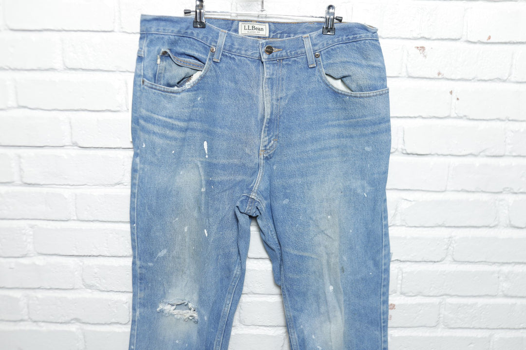L.L. Bean Vintage Distressed Classic Fit Jeans 2000s 36/30