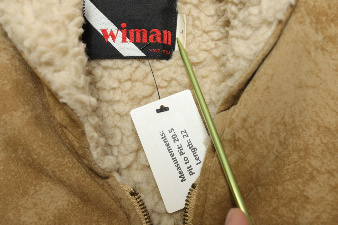 Wiman Vintage Suede Fleece Lined Vest Large 80s