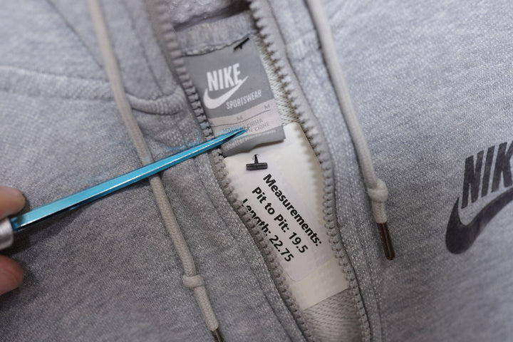 Nike Vintage Grey Full Zip Hoodie 2000s Medium