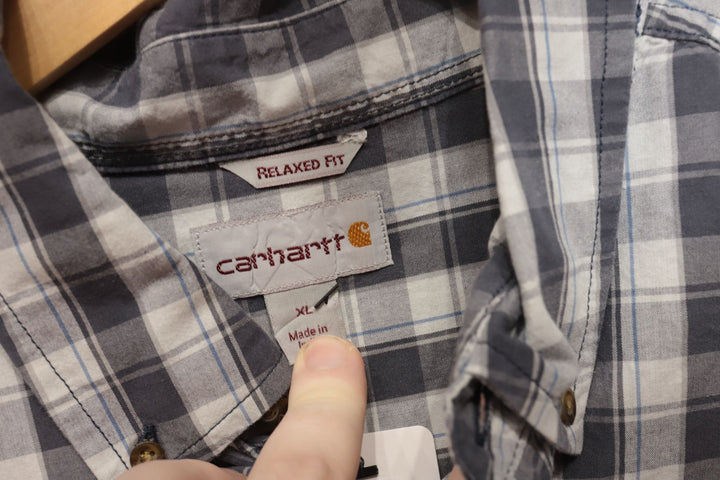 Carhartt Vintage Gray Plaid Shirt XL  2000s
