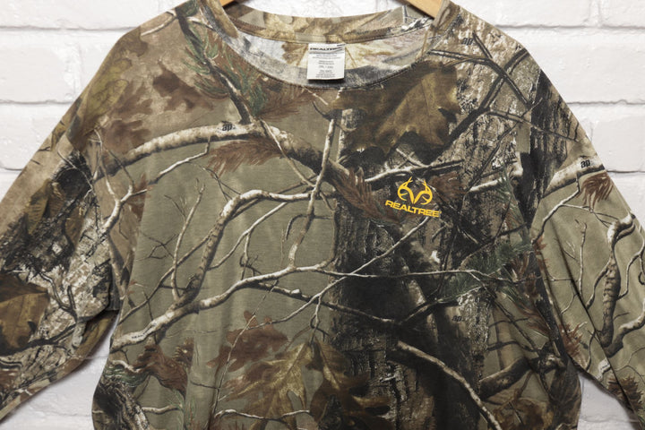 2000s Vintage Real Tree Camo LS T Shirt Size XXL