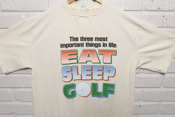 Eat Sleep Golf Vintage T Shirt Medium