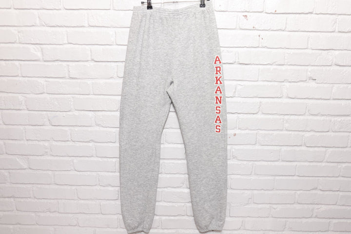 Arkansas Razorbacks Vintage Grey Sweatpants 80s Medium