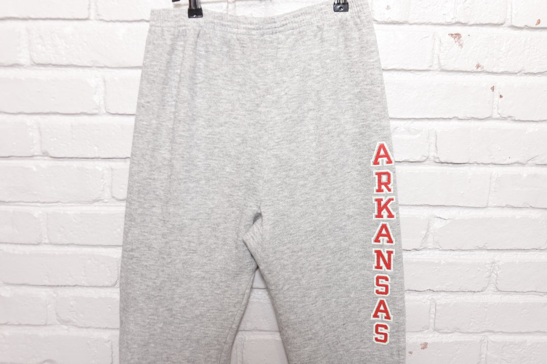 Arkansas Razorbacks Vintage Grey Sweatpants 80s Medium