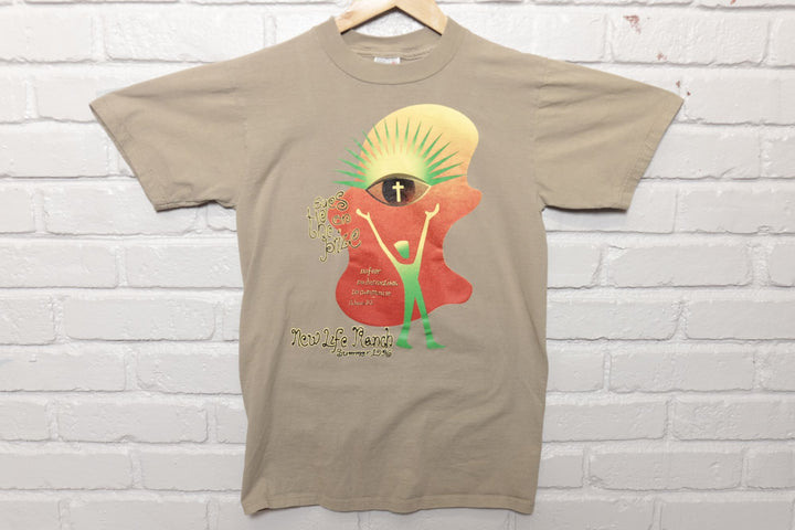 90s Vintage New Life Ranch Jesus T Shirt Size Small