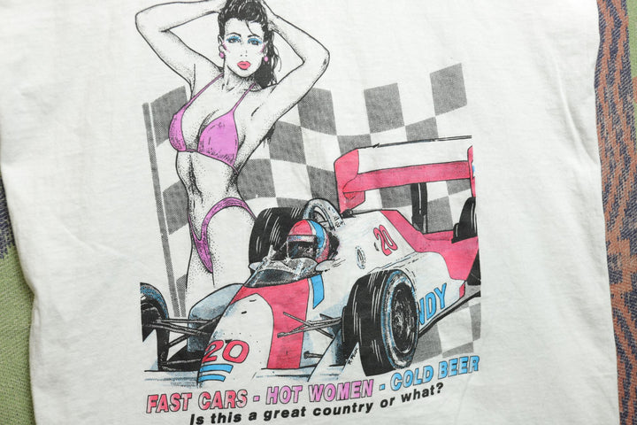 Fast Cars Hot Women Vintage Tank Top Small 90s